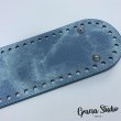 画像2: 楕円形 26×8cm 　穴52目 穴5mm 　ライトインディゴ　デニム調 (2)